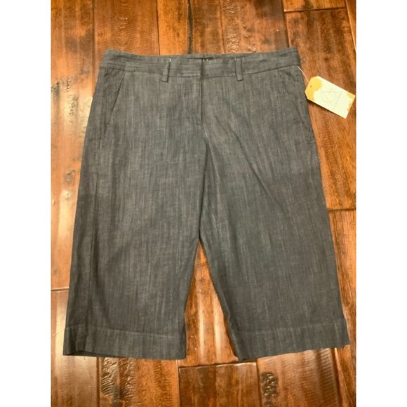 Theory Chambray Blue Lightweight Bermuda Shorts, Size 0 - Picture 1 of 6